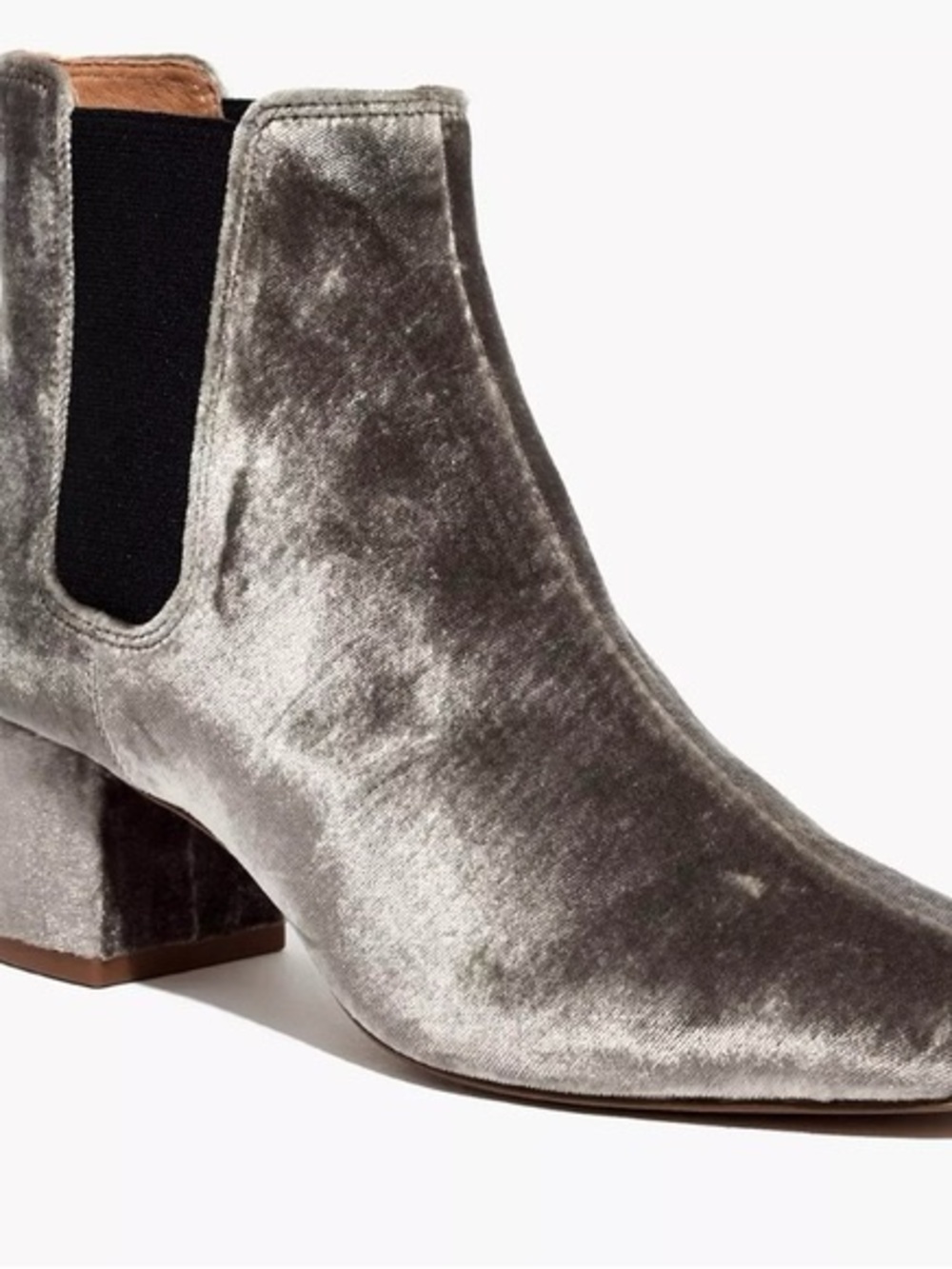 Like NEW❗️Madewell Walker Chelsea Boots Sz 10 Smoked Graphite Silver Velvet